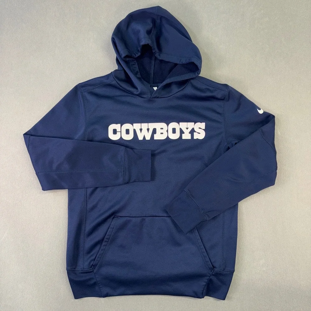 Nike Dallas Cowboys Hoodie Mens Medium Navy Blue NFL Pullover Sweatshirt